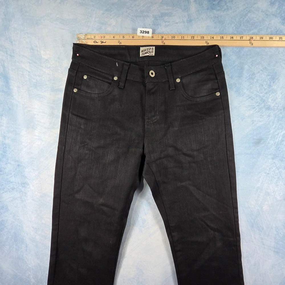 Naked & Famous Skinny Guy Black Power Stretch Denim Jeans Mens 31 013011